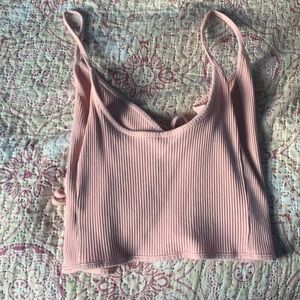 Cute Pink Tie Crop Top